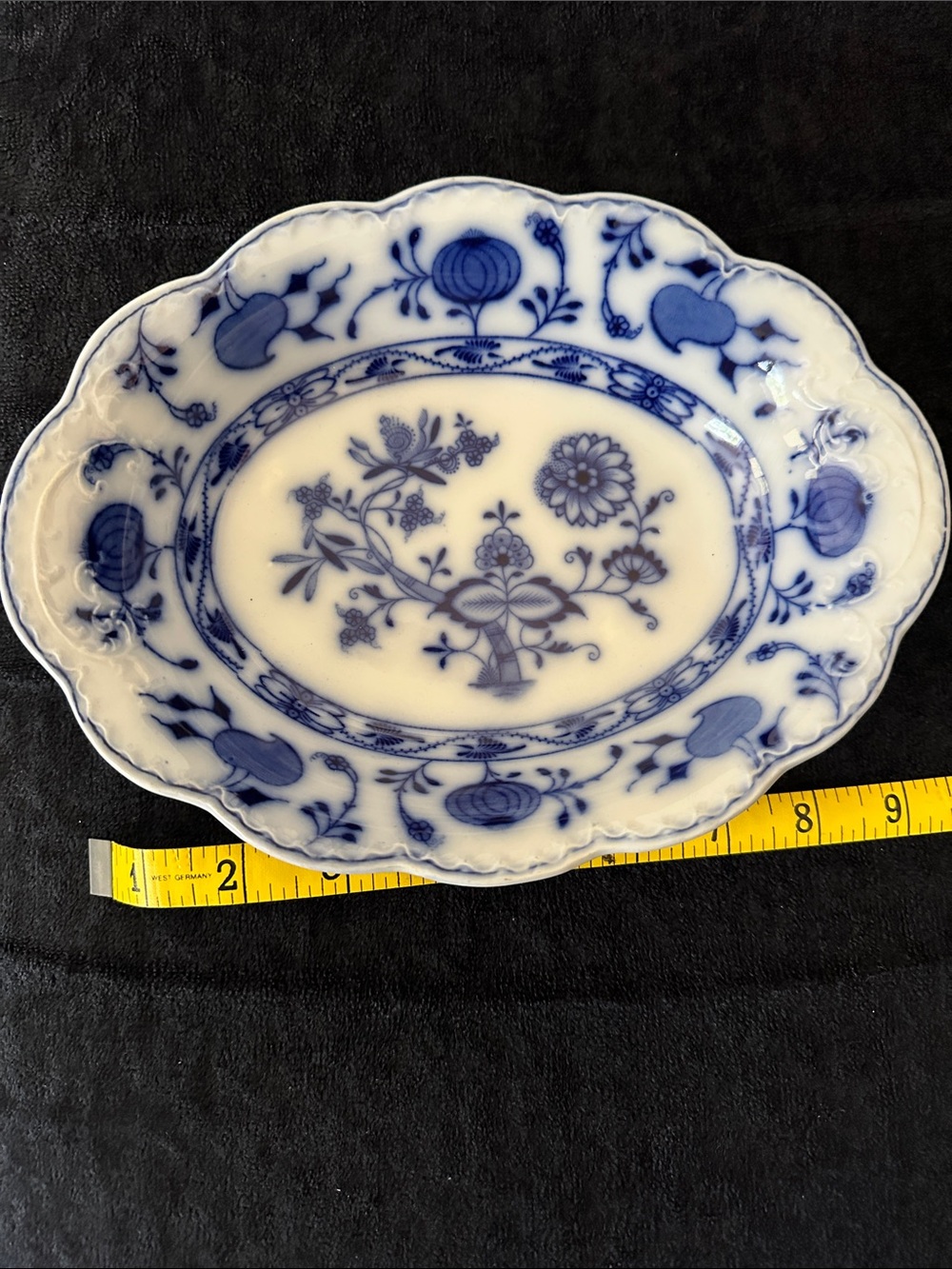 Flow Blue Johnson Brothers Holland Pattern Oval Platter Dish 9”